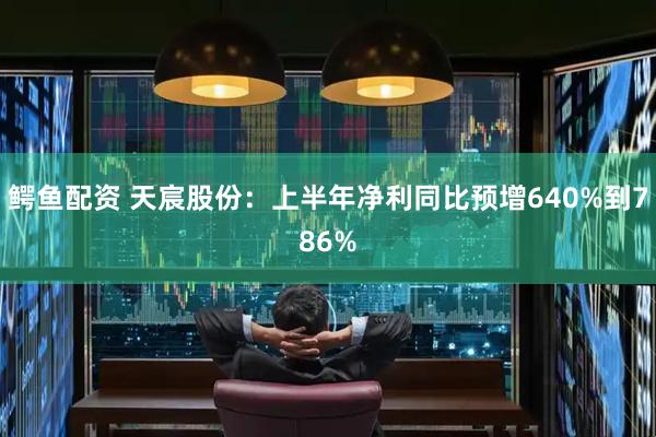 鳄鱼配资 天宸股份：上半年净利同比预增640%到786%